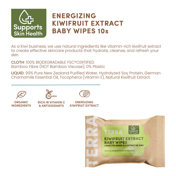 TERRA Bamboo Baby Wipes - Mini Pack 10s