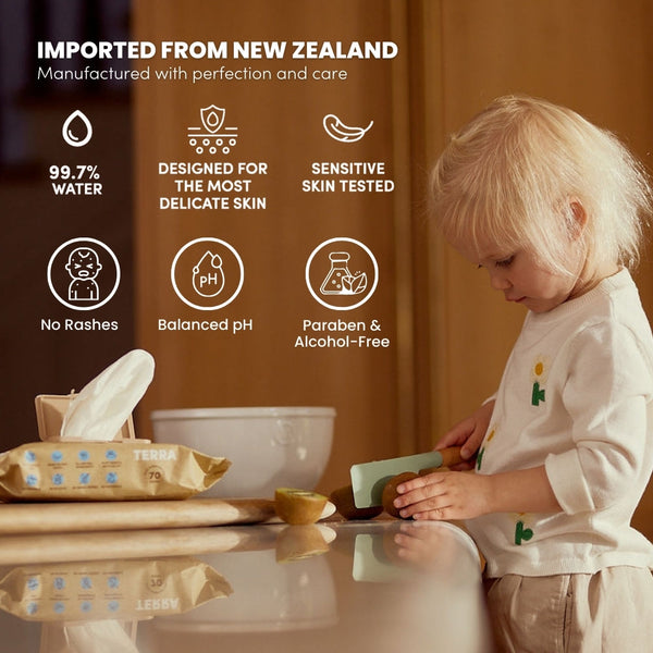 TERRA Mini Water Wipes - Baby Wipes Mini Pack 10s TERRA