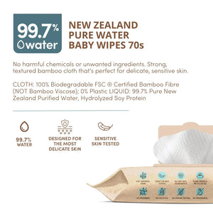 Pure Water Baby Wipes Travel Pack 24s TERRA