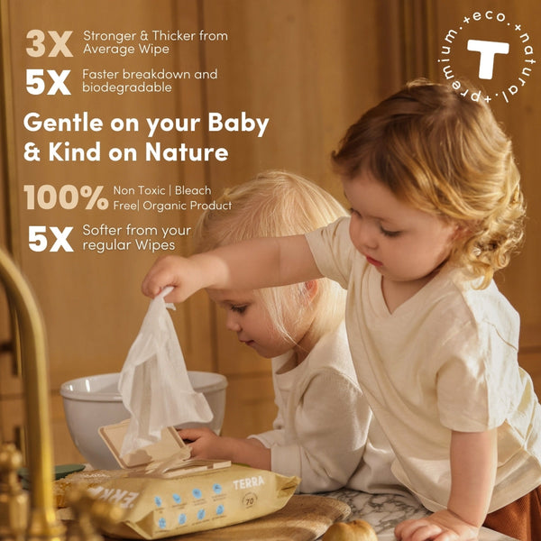 TERRA Mini Water Wipes - Baby Wipes Mini Pack 10s TERRA