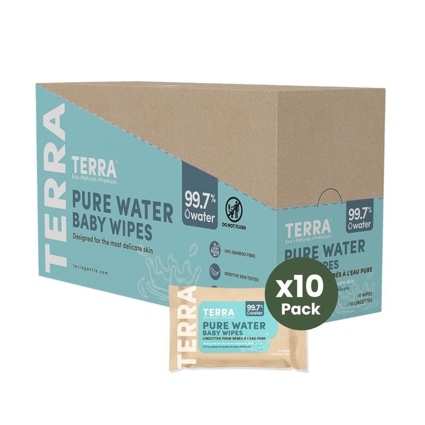 TERRA Bamboo Baby Wipes - Mini Pack 10s