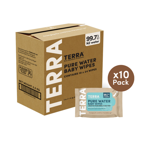 Terra Pure Water Baby Bamboo Wipes Travel Pack 24s