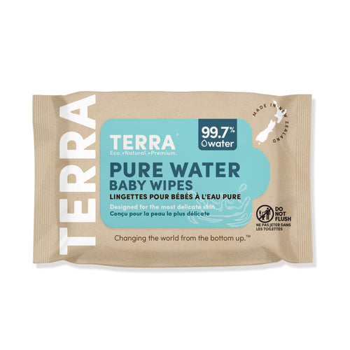 Terra Pure Water Baby Bamboo Wipes Travel Pack 24s